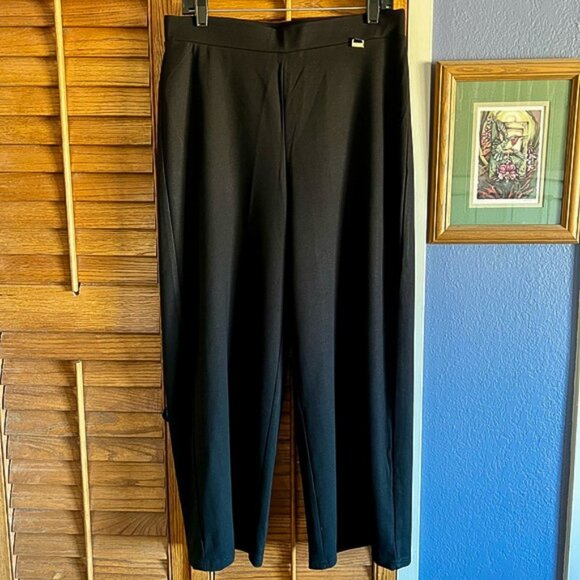 Anne Klein Wide Leg Black Dress Pants M - Picture 1 of 13